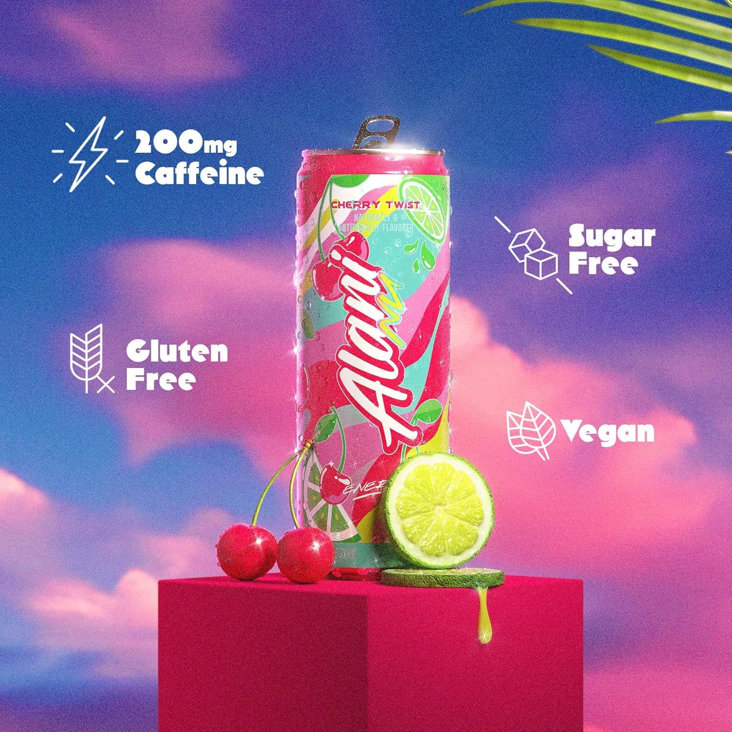 Alani Nu Cherry Twist Sugar Free Energy Drinks, 200mg Caffeine, Pre Workout Performance, Antioxidants, Biotin B Vitamins, Zero Sugar, 15 Calories, 12 Fl Oz Cans (24 Pack) - Espot.com.au