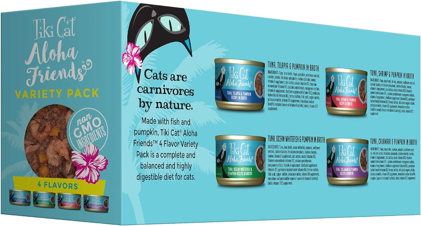 tiki-pets-tiki-cat-aloha-friends-variety-pack---seafood-flavors-with-pumpkin---3-oz-cans-12-pack---high-protein-high-moisture-cat-food-for-all-life-stages-2