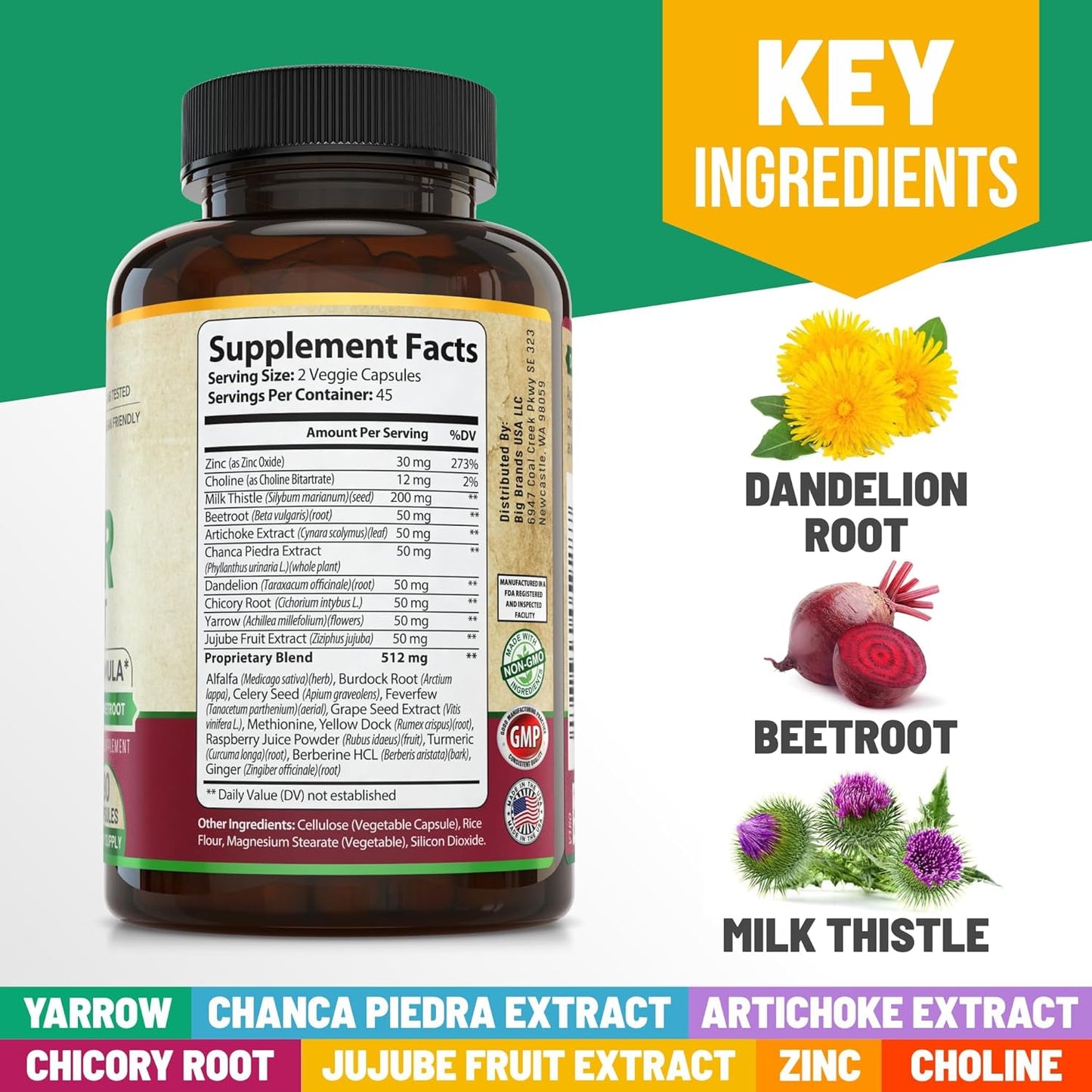 Liver Cleanse Detox Repair Formula & Premium Berberine Bundle - Supports Liver & Cardiovascular Health, Energy Boost, Metabolic Function - USA Made - Espot.com.au