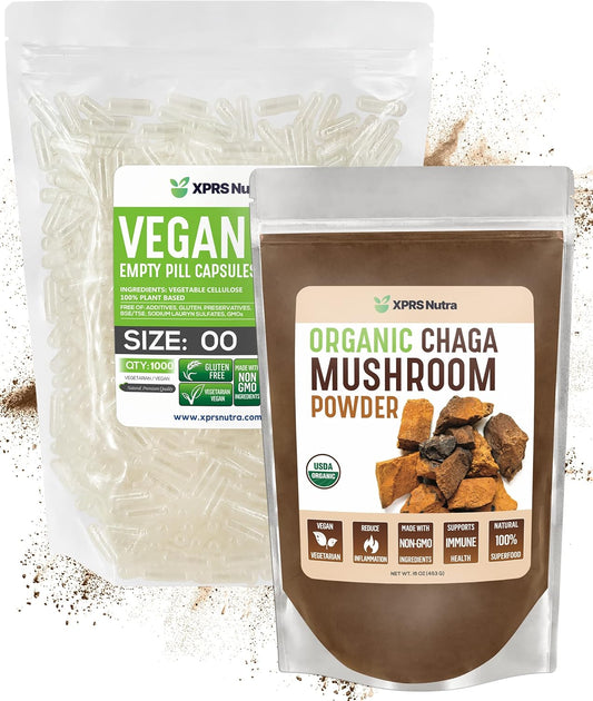 organic-chaga-powder-16oz-with-1000-size-00-pre-separated-empty-capsules-bundle-by-xprs-nutra-1