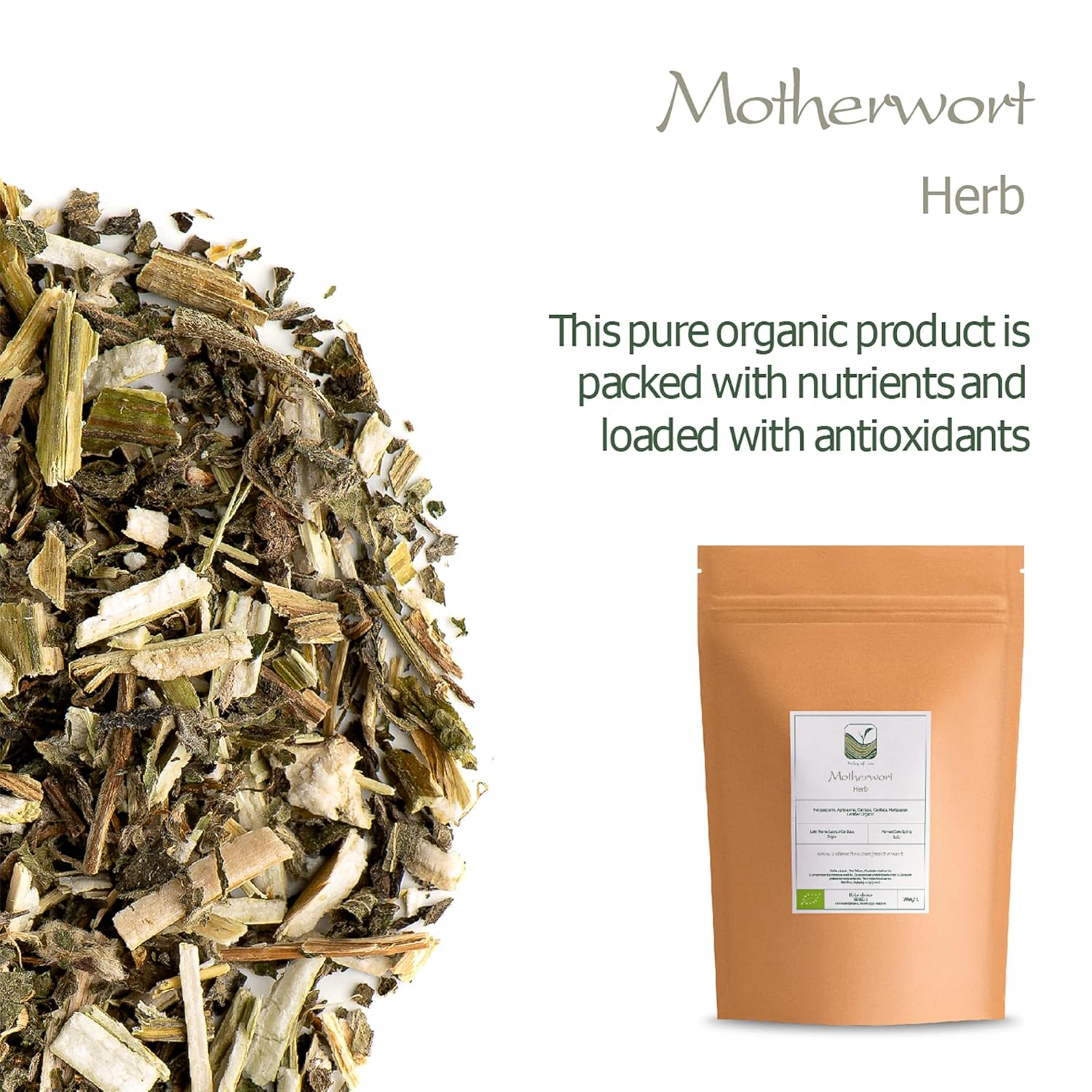 Organic Motherwort Herb Tea - Valley of Tea Dried Herbal Blend for Mothers, Worth the Taste - Espot.com.au