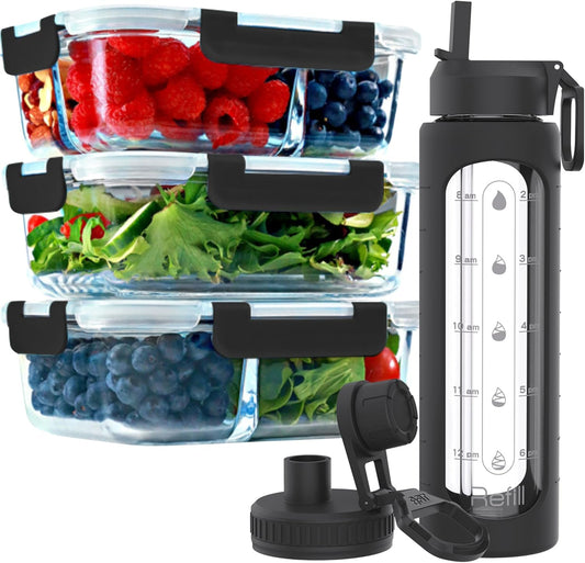 fit-strong-healthy-glass-meal-prep-containers-with-black-lids-3-pack-35-oz-glass-water-bottle-bundle-1