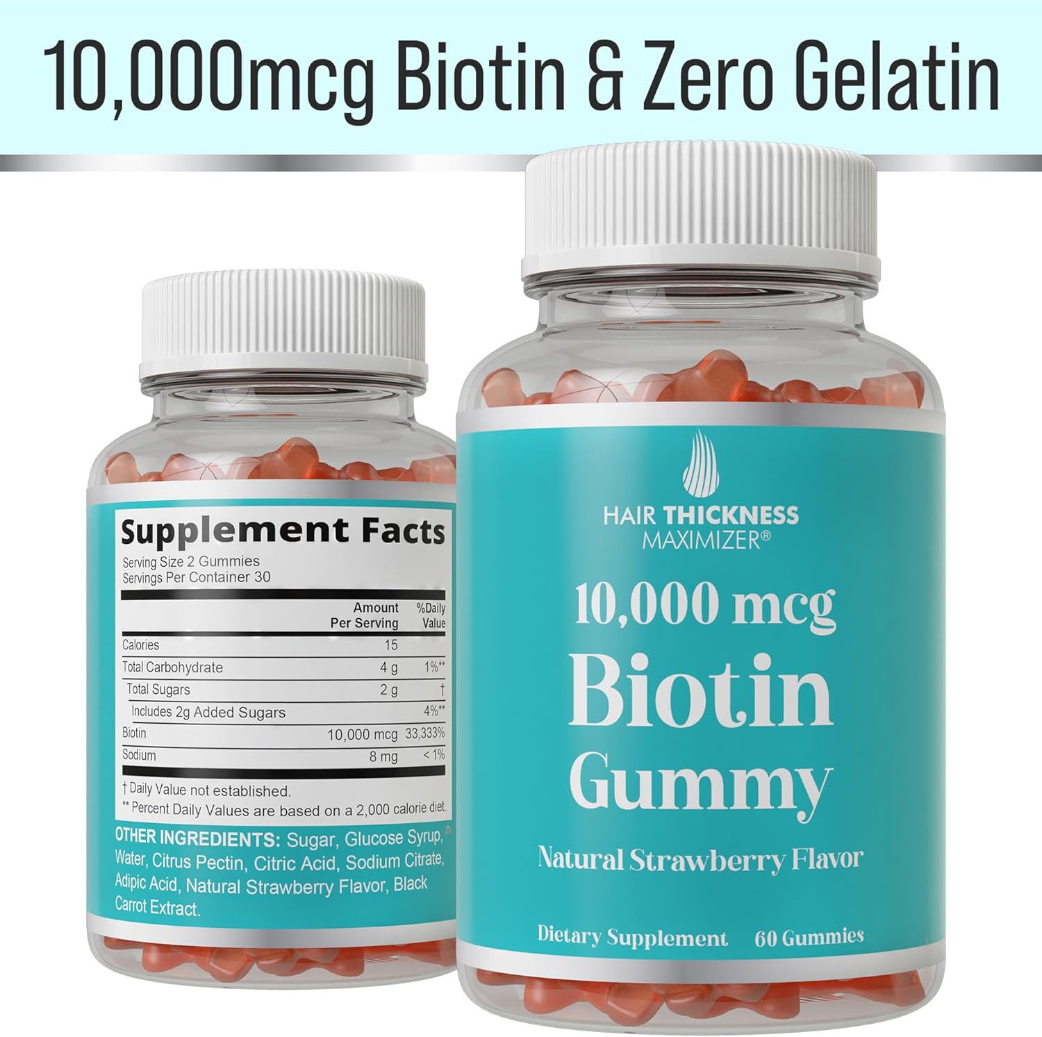 strawberry-flavored-hair-thickness-maximizer-biotin-gummies---10000mcg-vegan-chewables-for-hair-skin-and-nails---supports-growth-and-thickness-radiant-skin---women-and-men-friendly-7