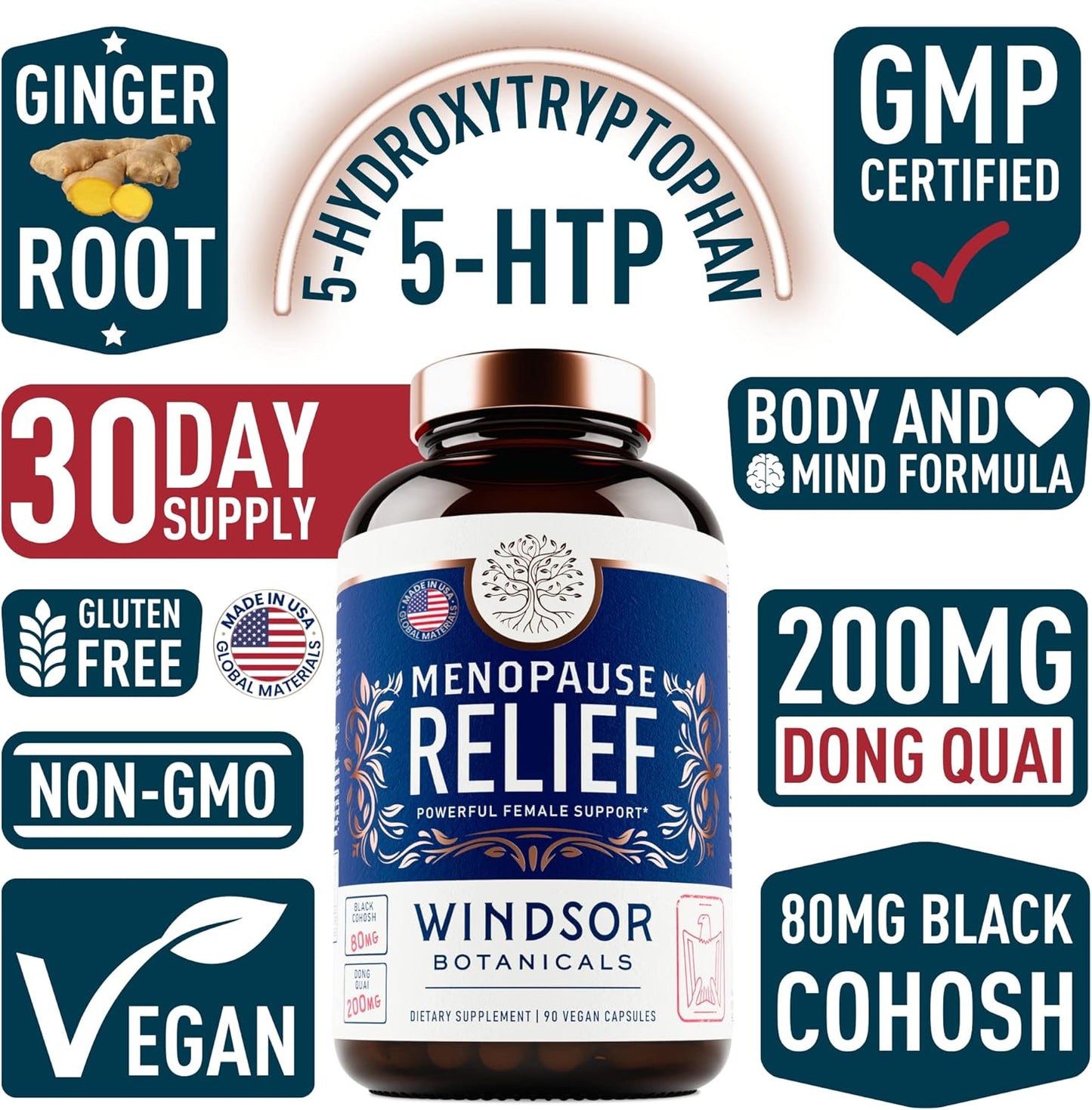 WINDSOR BOTANICALS Menopause Support and Bloat Relief Probiotic Bundle for Women's Health - Espot.com.au