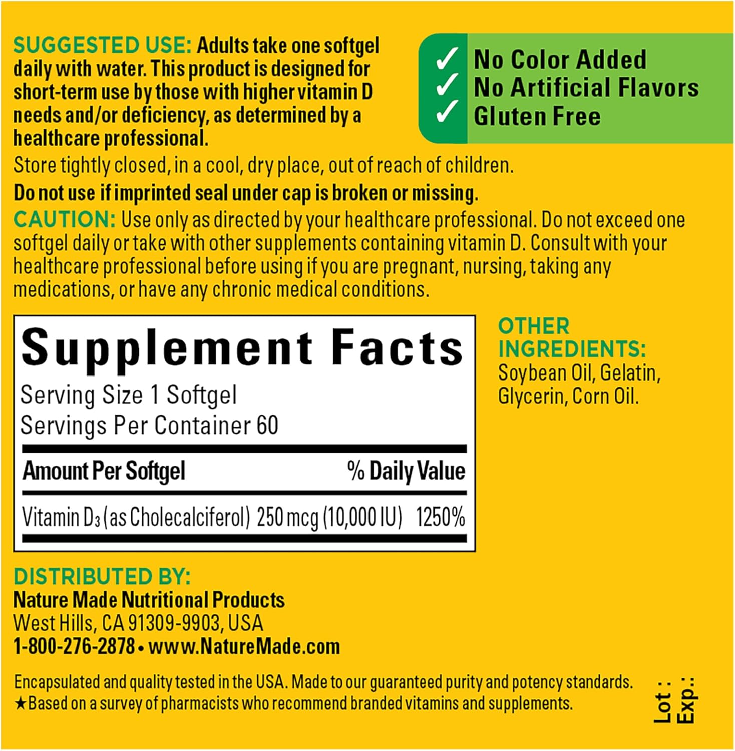 Maximum Strength Vitamin D3 10000 IU Softgels for Bone, Teeth, Muscle, and Immune Health - 60 Day Supply - Espot.com.au