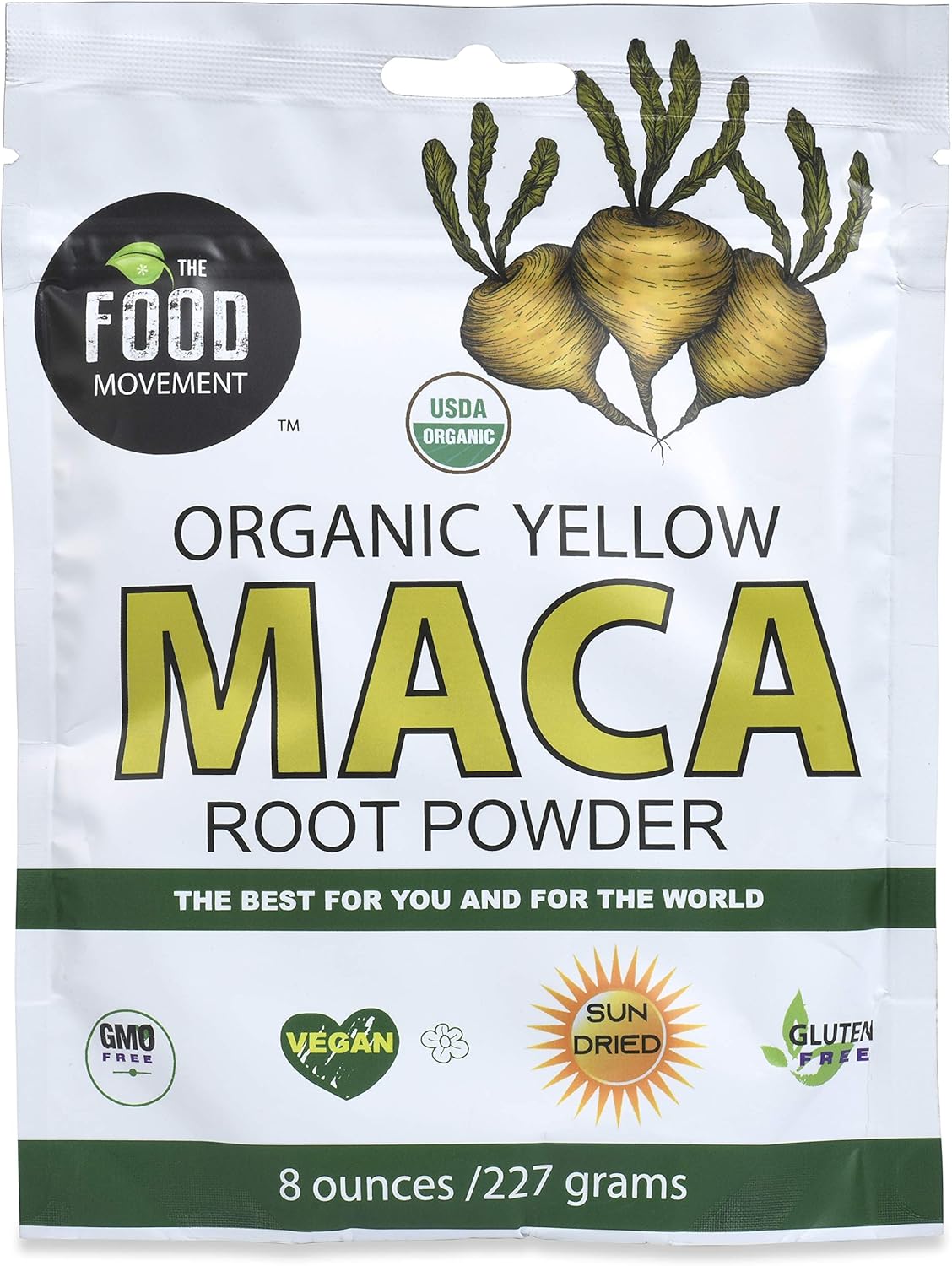Organic Yellow Maca Root Powder - 8 oz by The Food Movement Co. | Premium Quality Superfood Supplement for Health and Wellness - Espot.com.au
