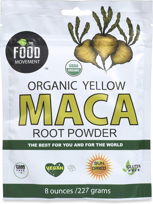 Organic Yellow Maca Root Powder - 8 oz by The Food Movement Co. | Premium Quality Superfood Supplement for Health and Wellness - Espot.com.au