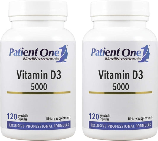 Patient One Vitamin D3 5,000 IU Supplement for Immune, Heart, and Bone Health - 240 Capsules - Espot.com.au