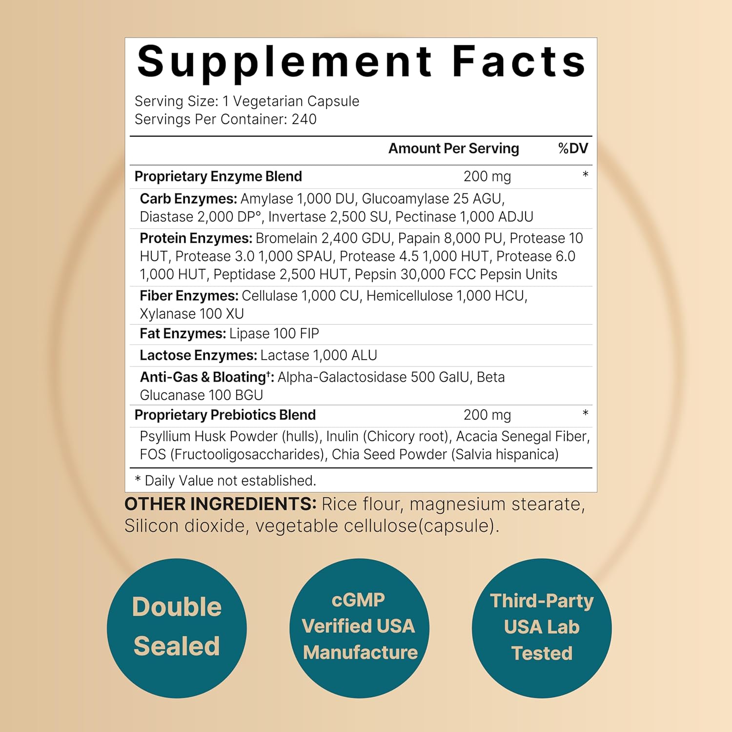 Digestive Enzymes with Probiotics and Prebiotics - 240 Veg Capsules for Gut Health - 20 Enzyme & 5 Prebiotic Pancreatic Complex - Non-GMO, Vegan - Espot.com.au