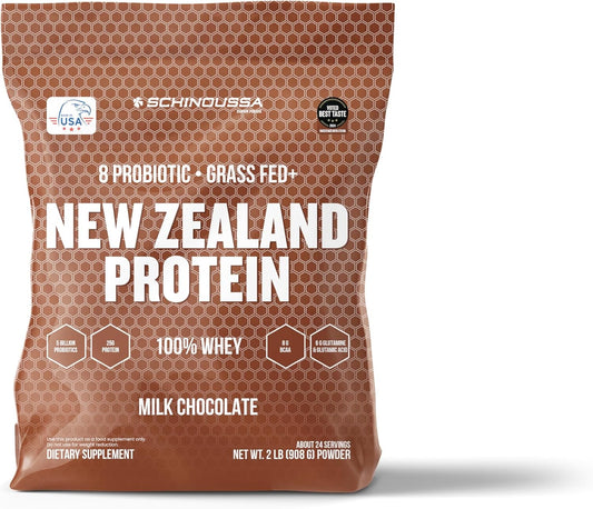 New Zealand Grass-Fed Chocolate Probiotic Whey Protein Powder - 2 lb (910g) - 24 Servings, Natural Flavors Included - Espot.com.au