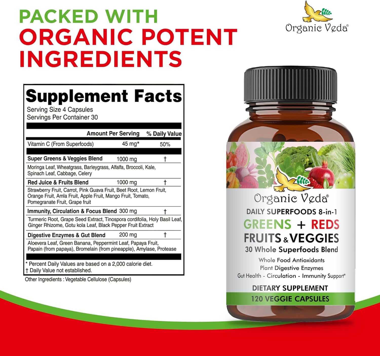 organic-veda-super-greens-reds-veggies-capsules---8-in-1-whole-food-supplement-with-papaya-spirulina-chlorella-moringa-beet-turmeric---120-vegan-capsules-3
