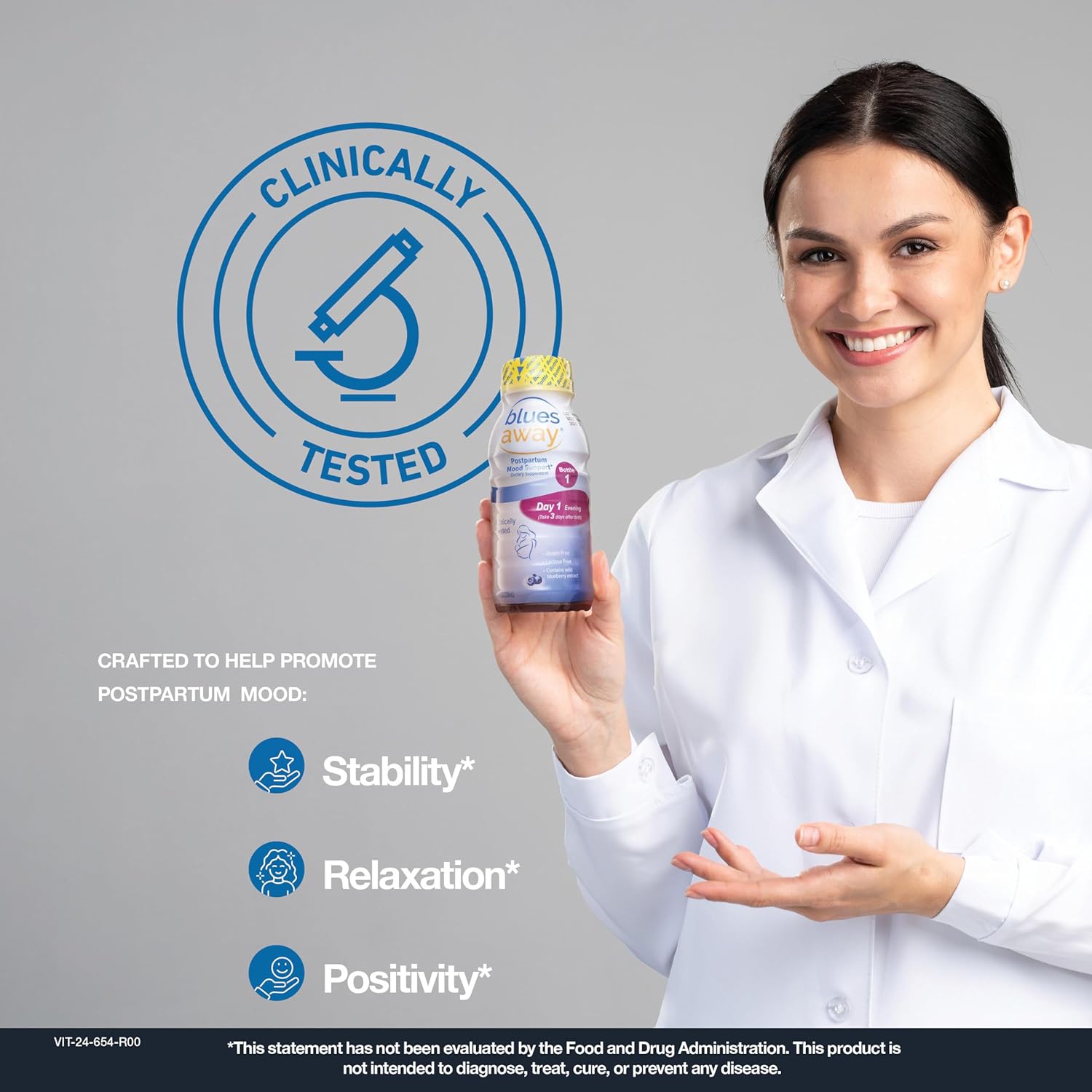 Postpartum Mood Boosting Shake with Wild Blueberry Extract - Breastfeeding Friendly Dietary Supplement - Gluten-Free & Lactose-Free - 3-Day Supply - 4 Bottles of 8oz Shakes - Espot.com.au