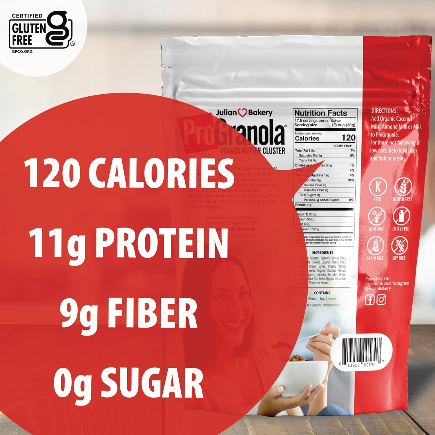 julian-bakery-progranola-cereal---peanut-butter-cluster-flavor---12g-protein---2-net-carbs---gluten-free-grain-free---14-servings-3