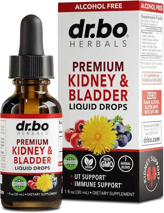 Organic Kidney Support Supplement for Bladder Health - Renal Cleanse Drops with Juniper Berry, Cleavers, Dandelion - Detox & Flush Urinary Tract - Herbal 1oz - Espot.com.au