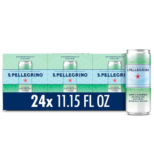 S.Pellegrino Sparkling Natural Mineral Water, 11.15 Fl. Oz, Pack of 24 - Unflavored Refreshing Drink - Espot.com.au