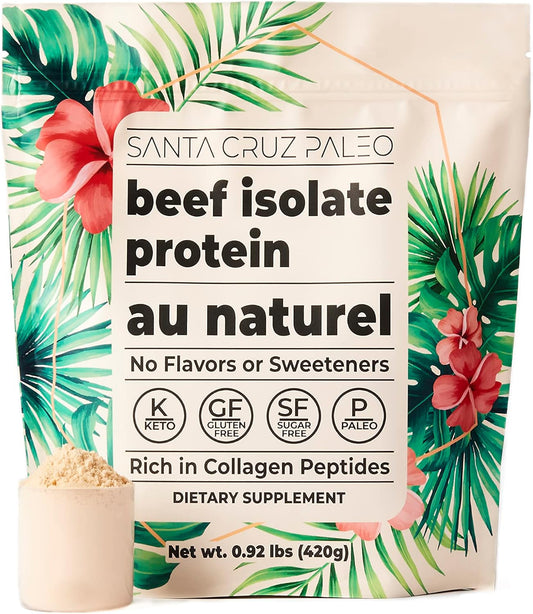 santa-cruz-grass-fed-paleo-beef-isolate-protein-powder---rich-in-collagen-peptides---gluten-free-keto-and-sugar-free---20g-protein-per-serving---low-calorie-clean-powder---116-lb-1