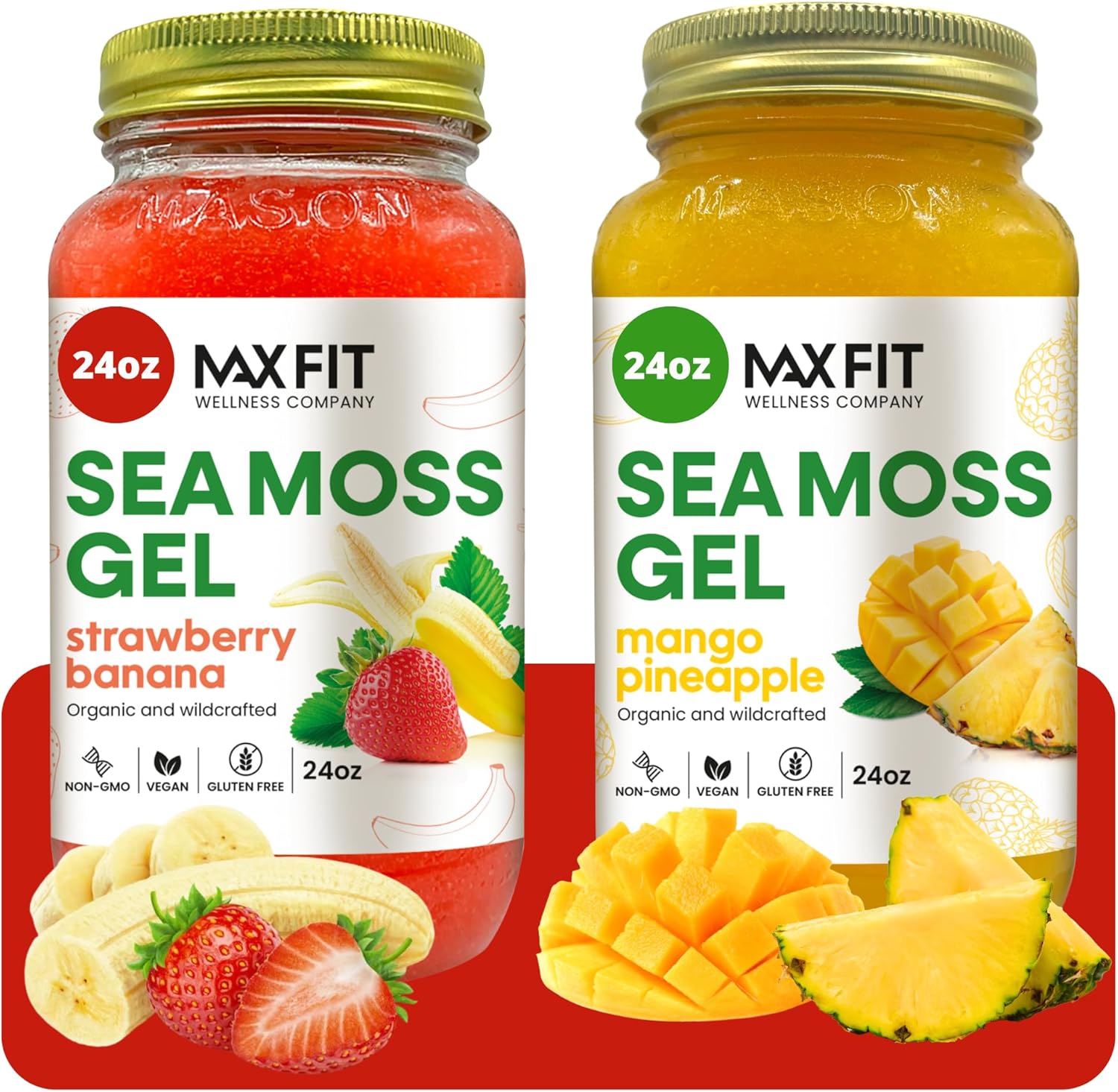 bundle-of-2-jars-24oz-max-fit-sea-moss-gel-strawberry-banana-mango-pineapple-organic-raw-wildcrafted-gold-sea-moss-from-saint-lucia-92-vitamins-minerals-pure-non-gmo-vegan-superfood-1