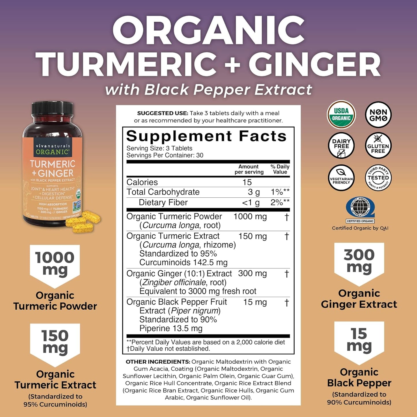 Organic Turmeric Curcumin Supplement Bundle with Elderberry, Vitamin C, Zinc, and Vitamin D3 for Joint, Immune, Heart, and Digestive Support - Espot.com.au