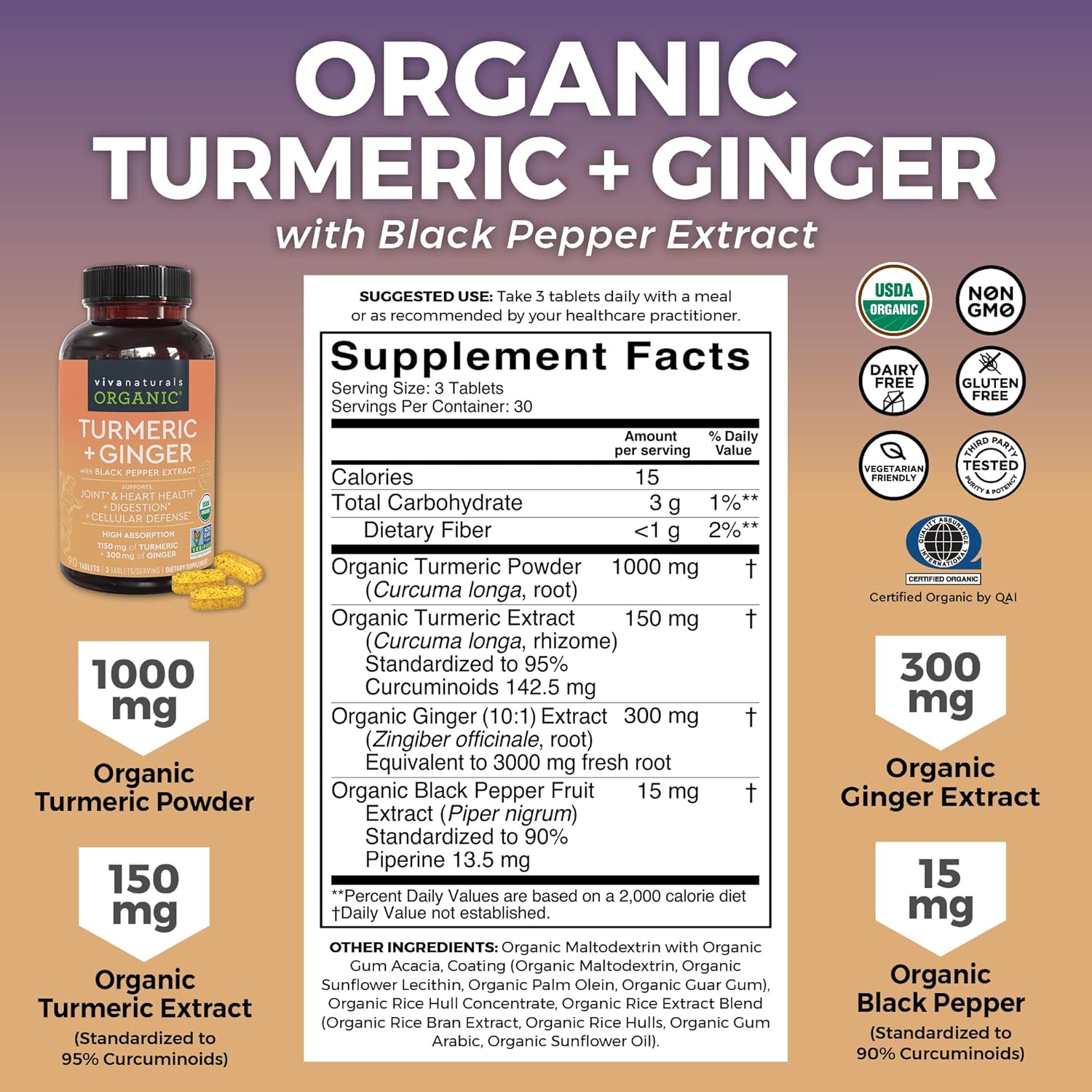 Organic Turmeric Curcumin Supplement Bundle with Elderberry, Vitamin C, Zinc, and Vitamin D3 for Joint, Immune, Heart, and Digestive Support - Espot.com.au