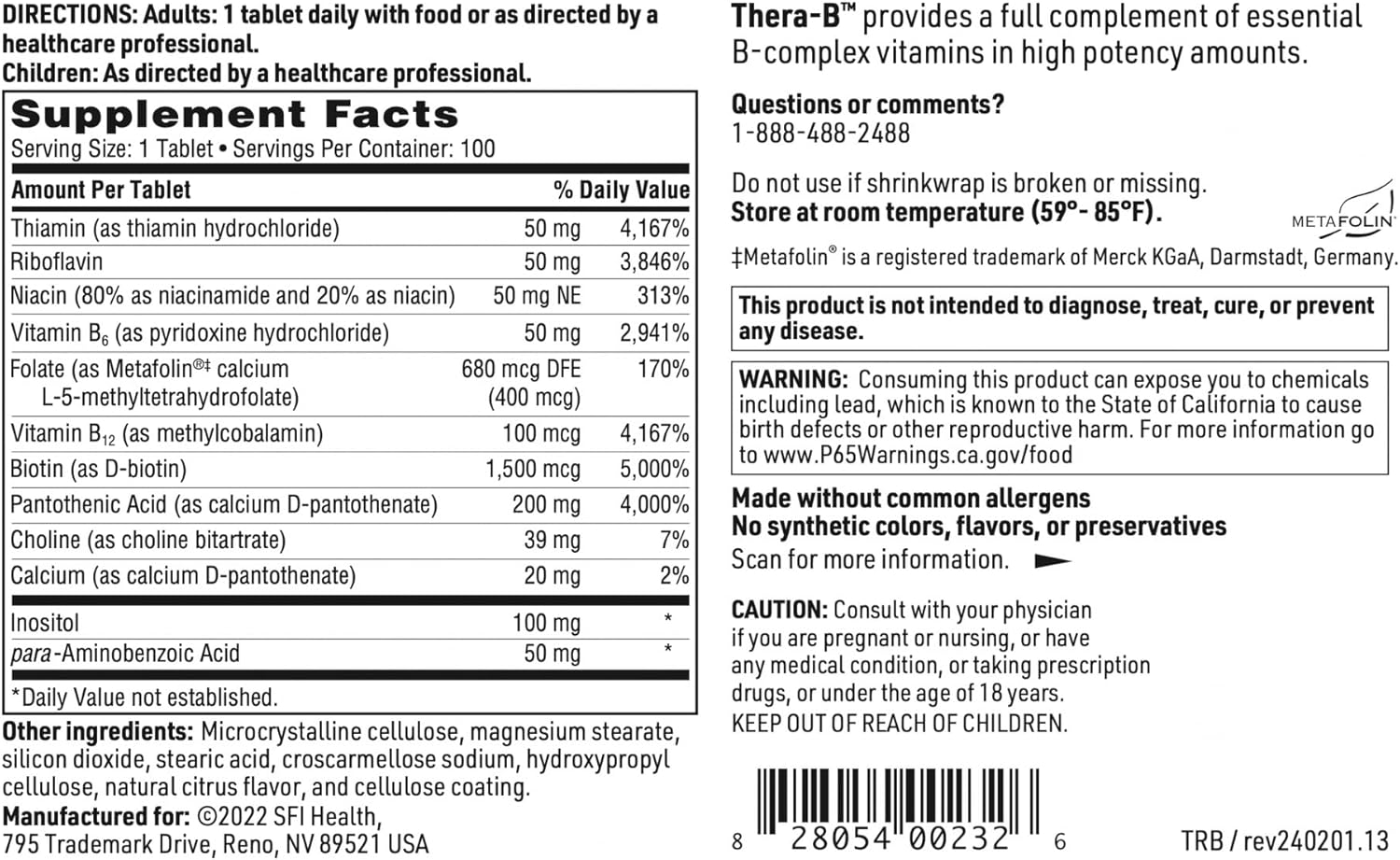 hypoallergenic-vitamin-b-complex-with-metafolin-folate-biotin-methylcobalamin---100-tablet-formula-by-klaire-labs-5