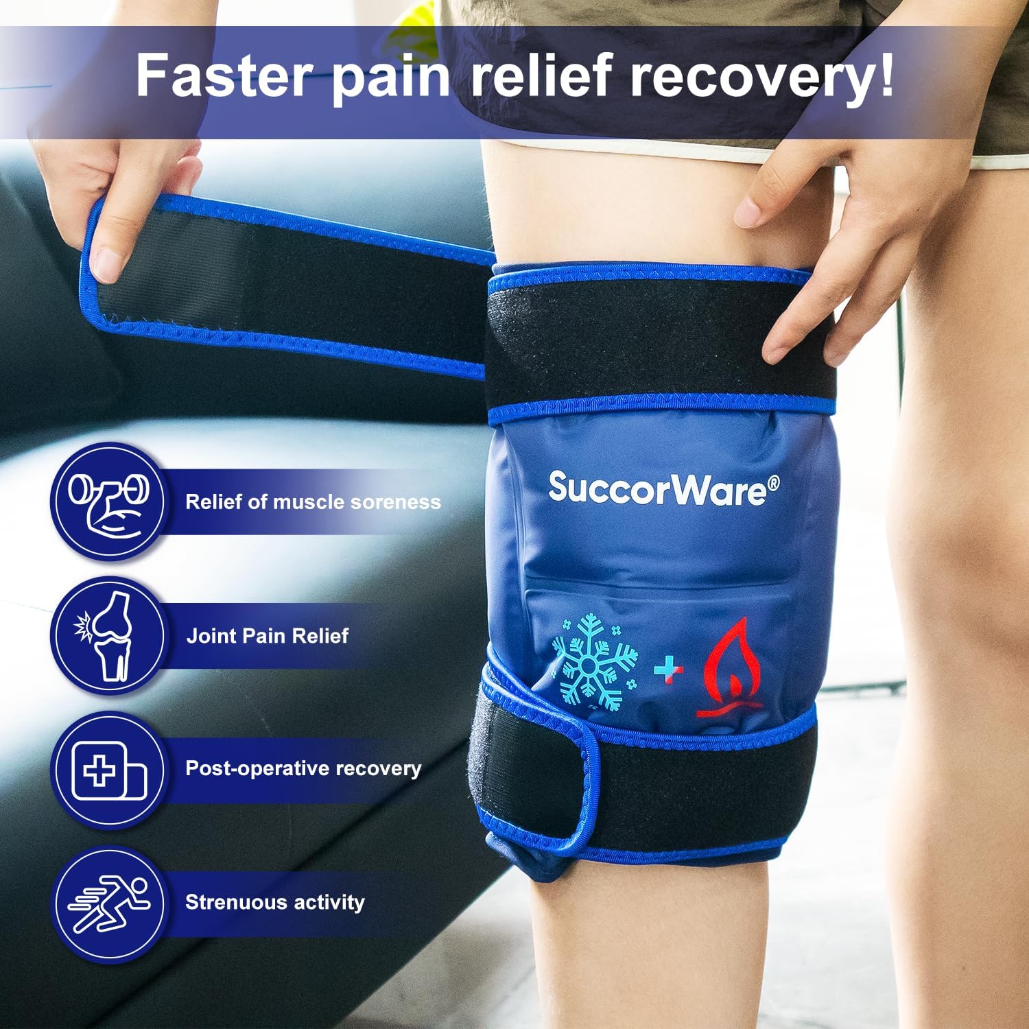 reusable-knee-ice-pack-wrap-for-injuries---hot-cold-gel-bags-for-leg-back-shoulders-arms-elbow---pain-relief-swelling---ideal-for-knee-replacement-surgery---navy-blue-6