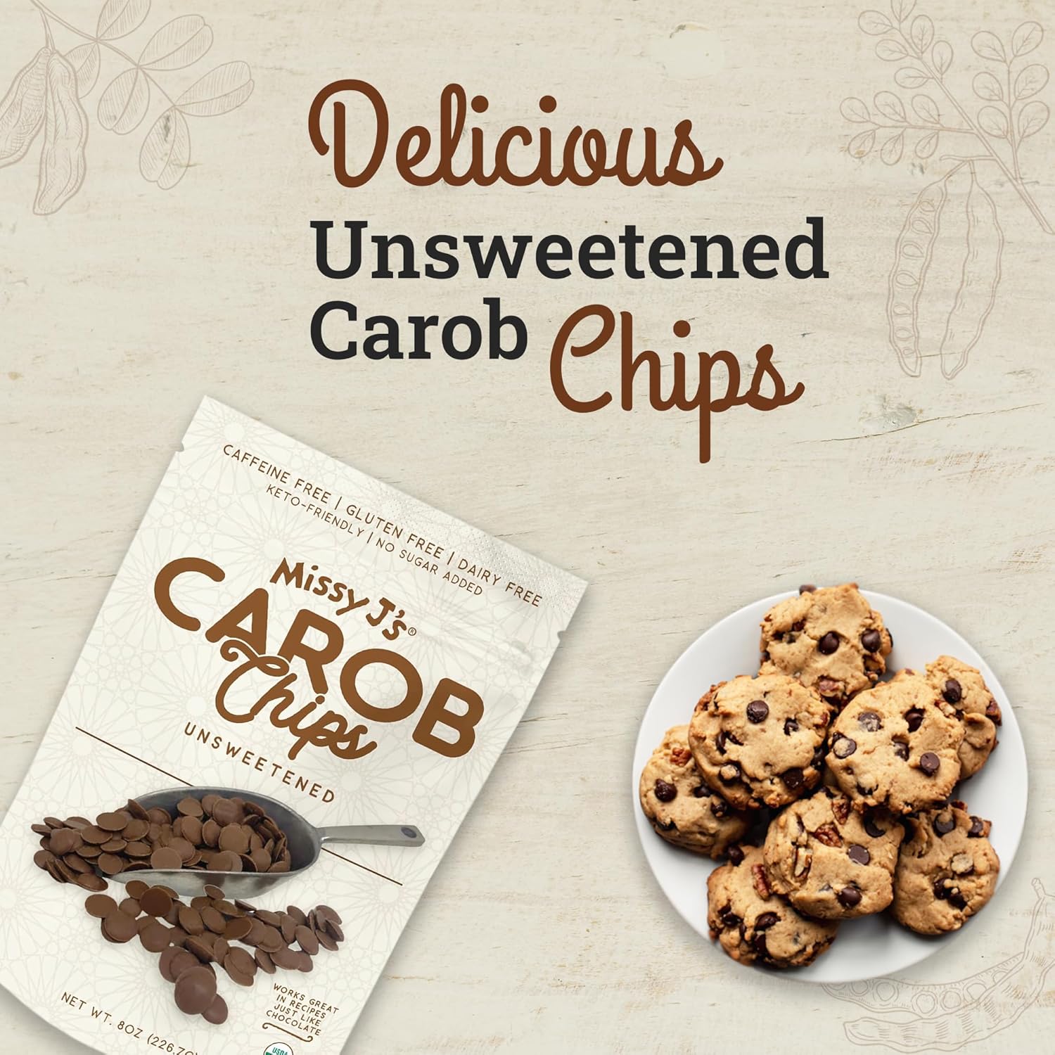 organic-unsweetened-carob-chips-8-oz---vegan-gluten-free-baking-snack---healthy-caffeine-free-chocolate-substitute---missy-js-3-pack-2