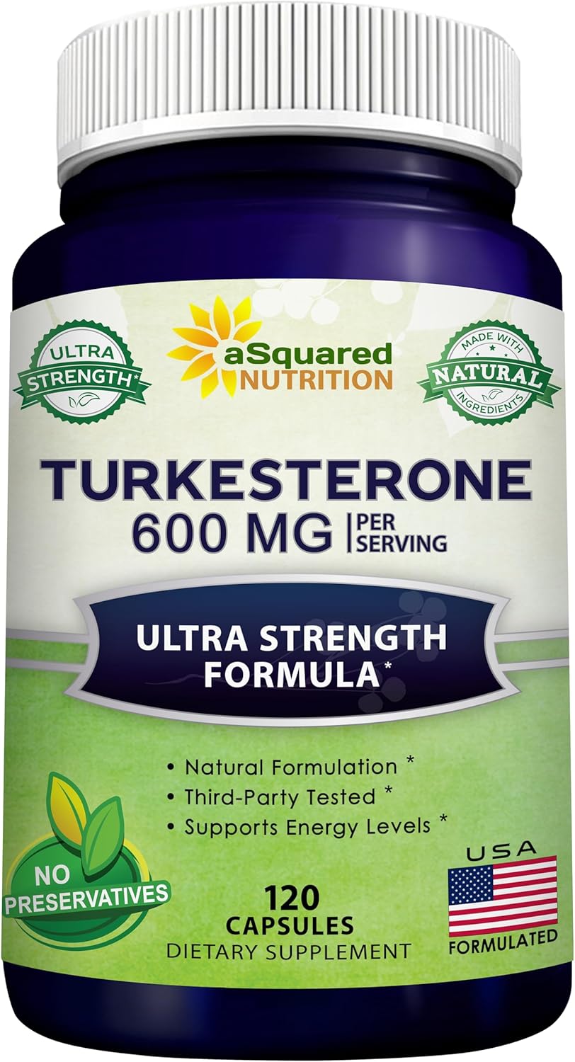 Turkesterone Supplement - 600mg - 120 Capsules - Ajuga Turkestanica Extract - Natural Formulation - Turkesterone Complex Pills by aSquared Nutrition - Espot.com.au