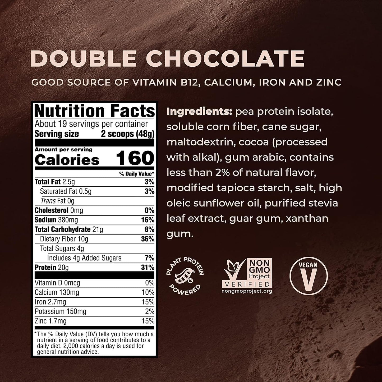 double-chocolate-plant-based-protein-powder-with-20g-vegan-protein-3g-fiber-non-gmo-dairy-free-exclusive-2lb-blender-bottle-bpa-free-24oz-4