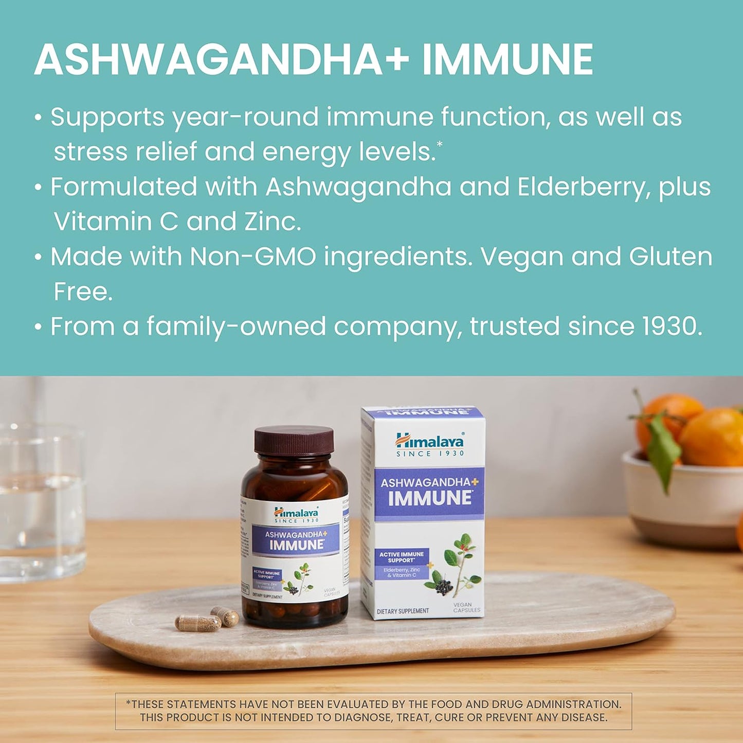 Immune Support Capsules with Ashwagandha, Elderberry, Zinc & Vitamin C - 60 Vegan Capsules, Gluten Free - 1 Month Supply - Espot.com.au