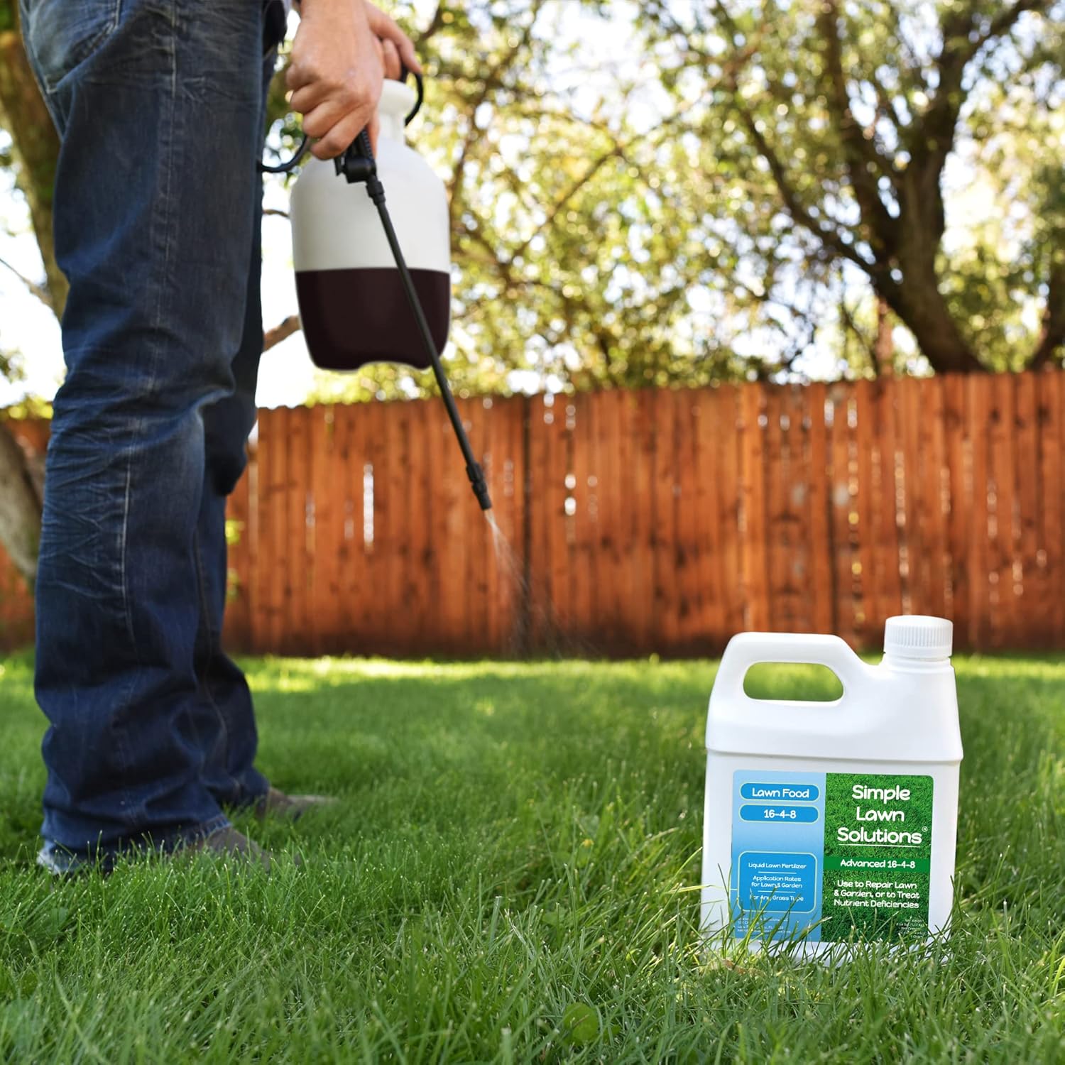 Liquid Lawn Food Concentrate for Spring & Summer - 16-4-8 Advanced Lawn Fertilizer with Fish, Seaweed, and Kelp - NPK Balanced - All Grass Types - Simple Lawn Solutions - 1 Quart - Espot.com.au