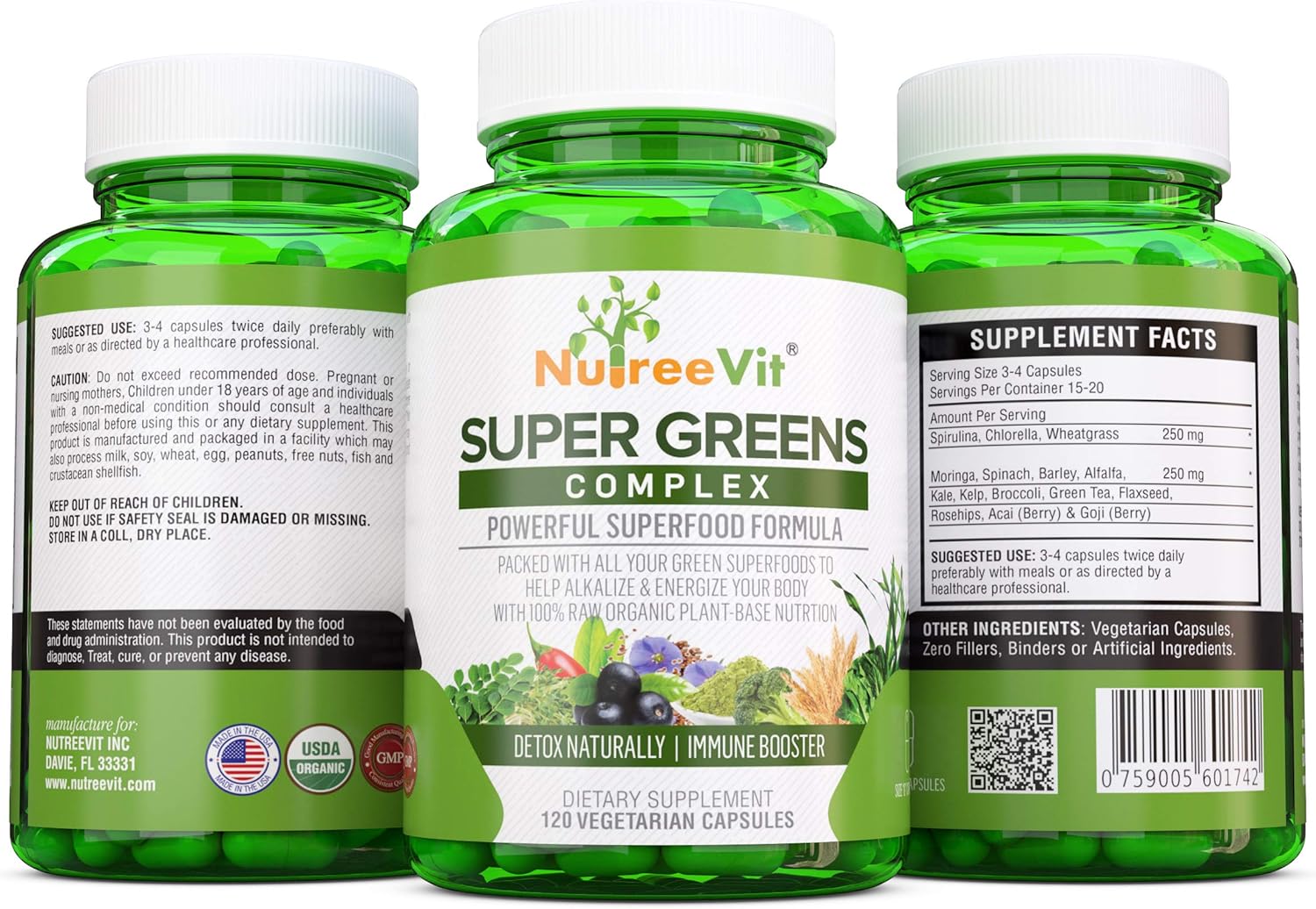 nutreevit-supergreens-blend---spirulina-chlorella-wheatgrass-more---nutrient-dense-greens-mix-2