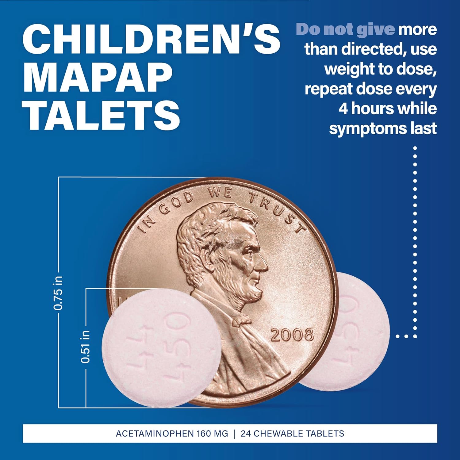 childrens-pain-relief-chewable-tablets---160mg-acetaminophen---fever-reducer-for-ages-2-11---aspirin-ibuprofen-free---24-count-pack-3