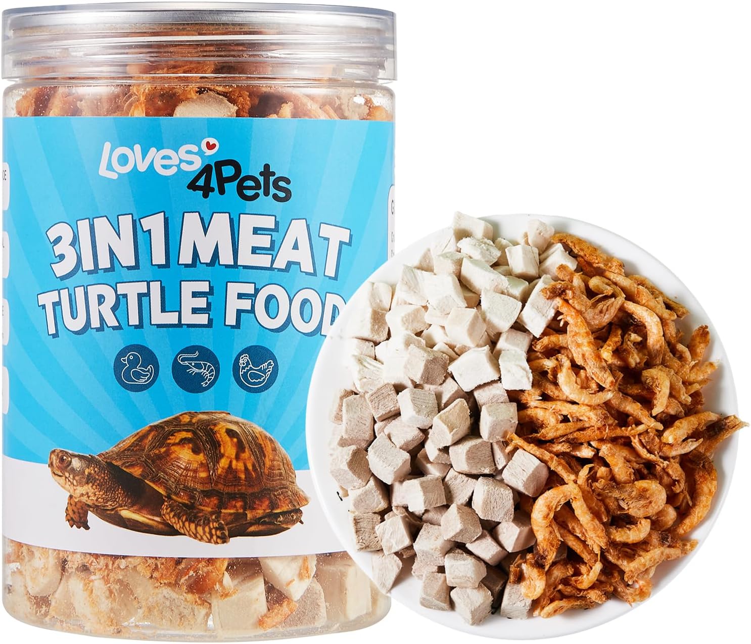 premium-3-in-1-freeze-dried-turtle-treats---chicken-duck-antarctic-krill---natural-box-aquatic-turtle-food---human-grade-quality---ideal-for-baby-turtles-8