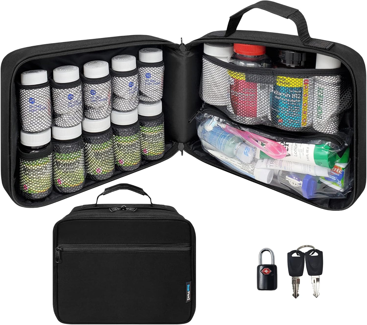 large-padded-pill-bottle-organizer-and-medicine-bag-with-tsa-lock---travel-and-home-storage-case-for-medications-vitamins-and-medical-supplies-in-black-1