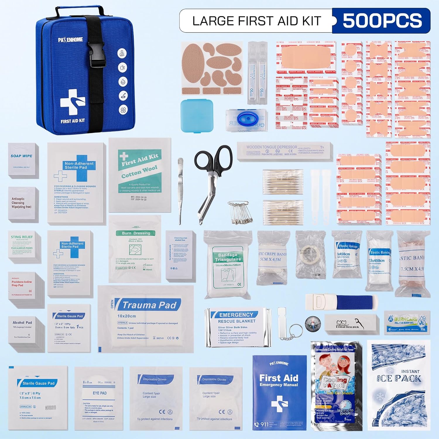 premium-4-in-1-large-first-aid-kit-for-home-car-travel-camping-school-hiking-sports-office-outdoor-survival---pasenhome-4