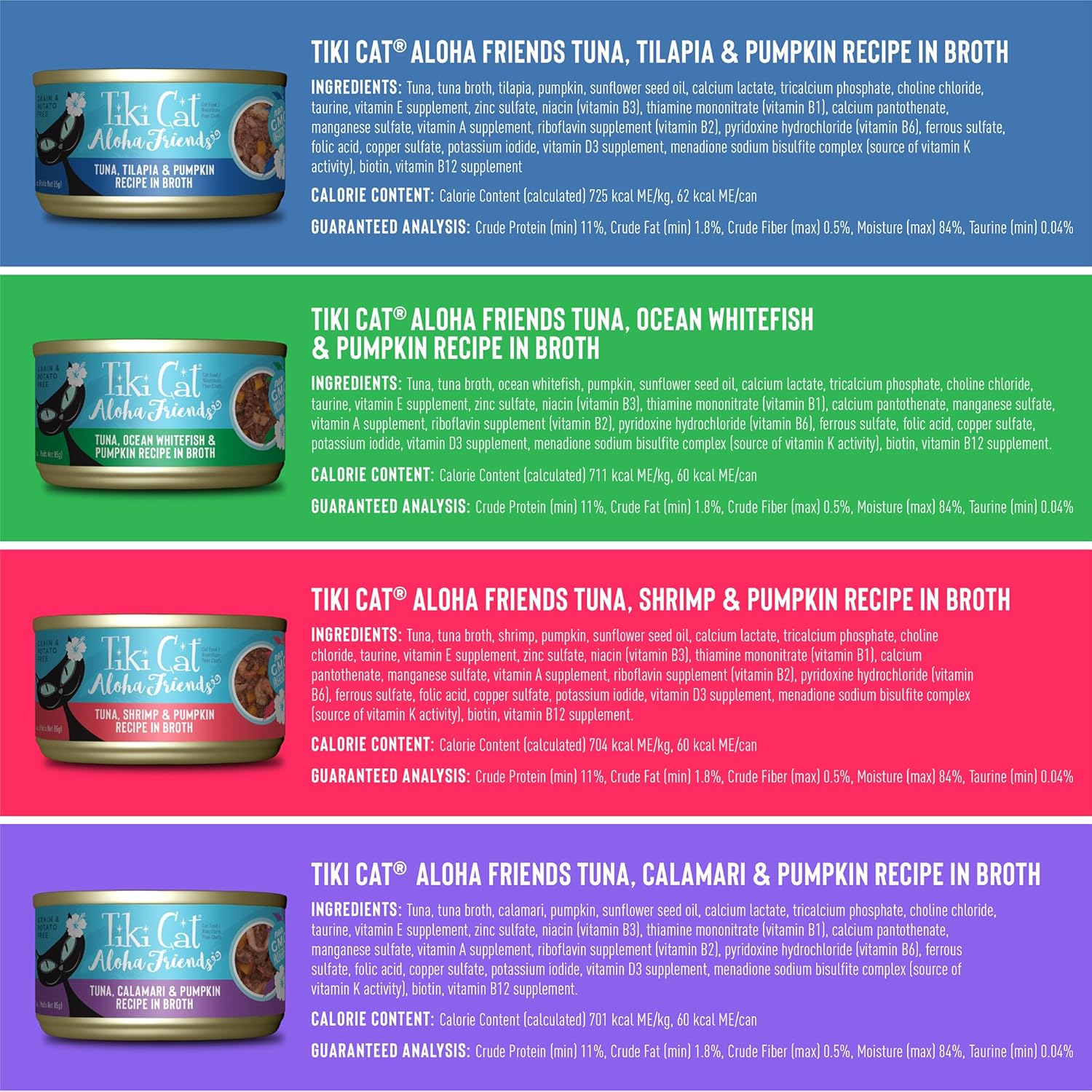 tiki-pets-tiki-cat-aloha-friends-variety-pack---seafood-flavors-with-pumpkin---3-oz-cans-12-pack---high-protein-high-moisture-cat-food-for-all-life-stages-3