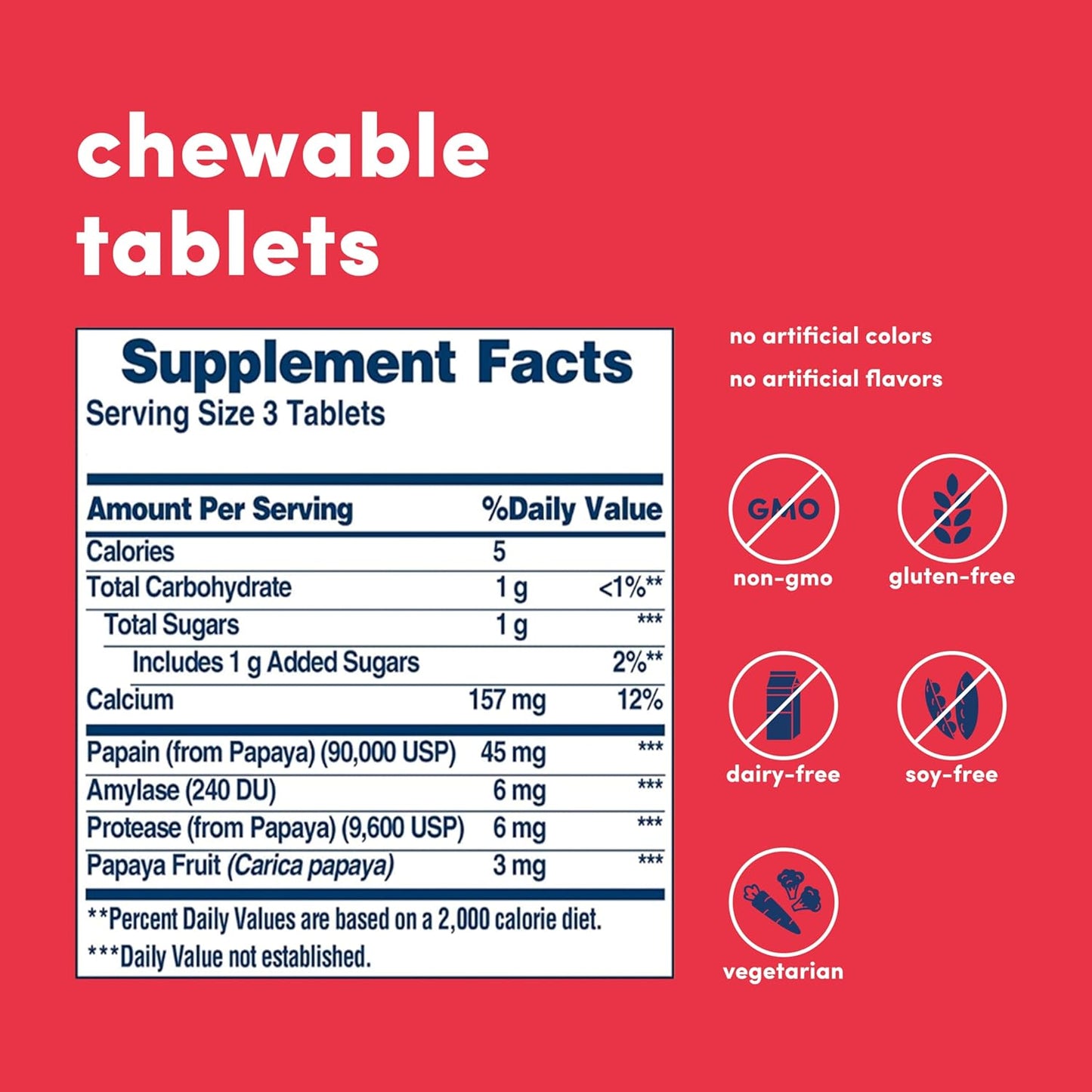 American Health Papaya Enzyme Chewable Tablets - Supports Digestion and Nutrient Absorption - 600 Tablets (200 Servings) - Espot.com.au