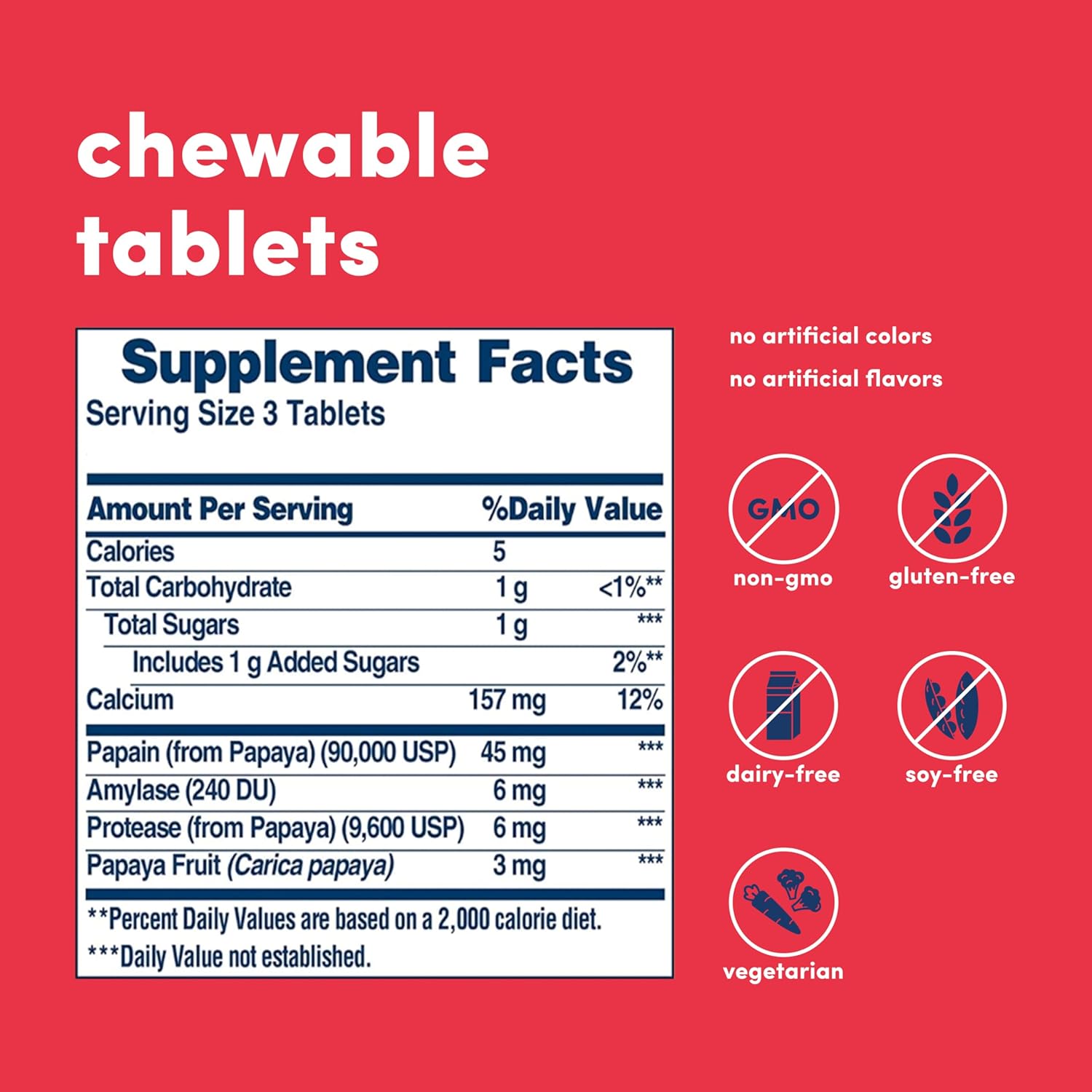 American Health Papaya Enzyme Chewable Tablets - Supports Digestion and Nutrient Absorption - 600 Tablets (200 Servings) - Espot.com.au