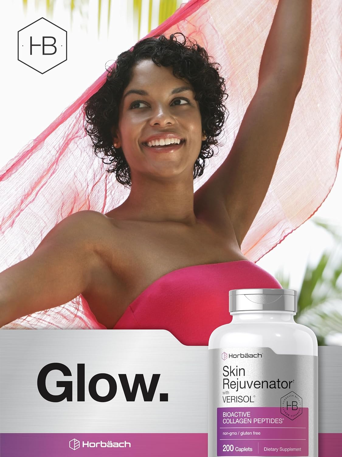 200 Caplets Horbäach Skin Rejuvenator with Verisol - Bioactive Collagen Peptides - Non-GMO, Gluten Free Supplement - Espot.com.au