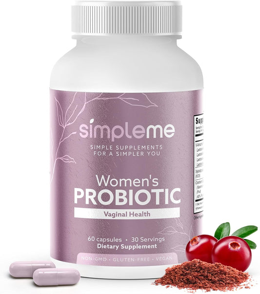 Women's Probiotic Supplement with Cranberry for Vaginal Health & UTI Prevention - 60 Capsules for pH Balance & Gut Flora - Probiotics with Prebiotics for Women's Wellness - Espot.com.au