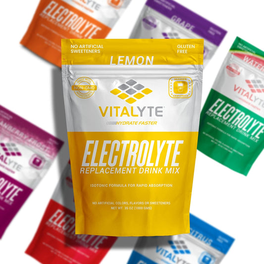 Isotonic Electrolyte Hydration Powder Mix - Gluten-Free Lemon Flavor - 35 oz - Post-Workout Drink Mix - Espot.com.au