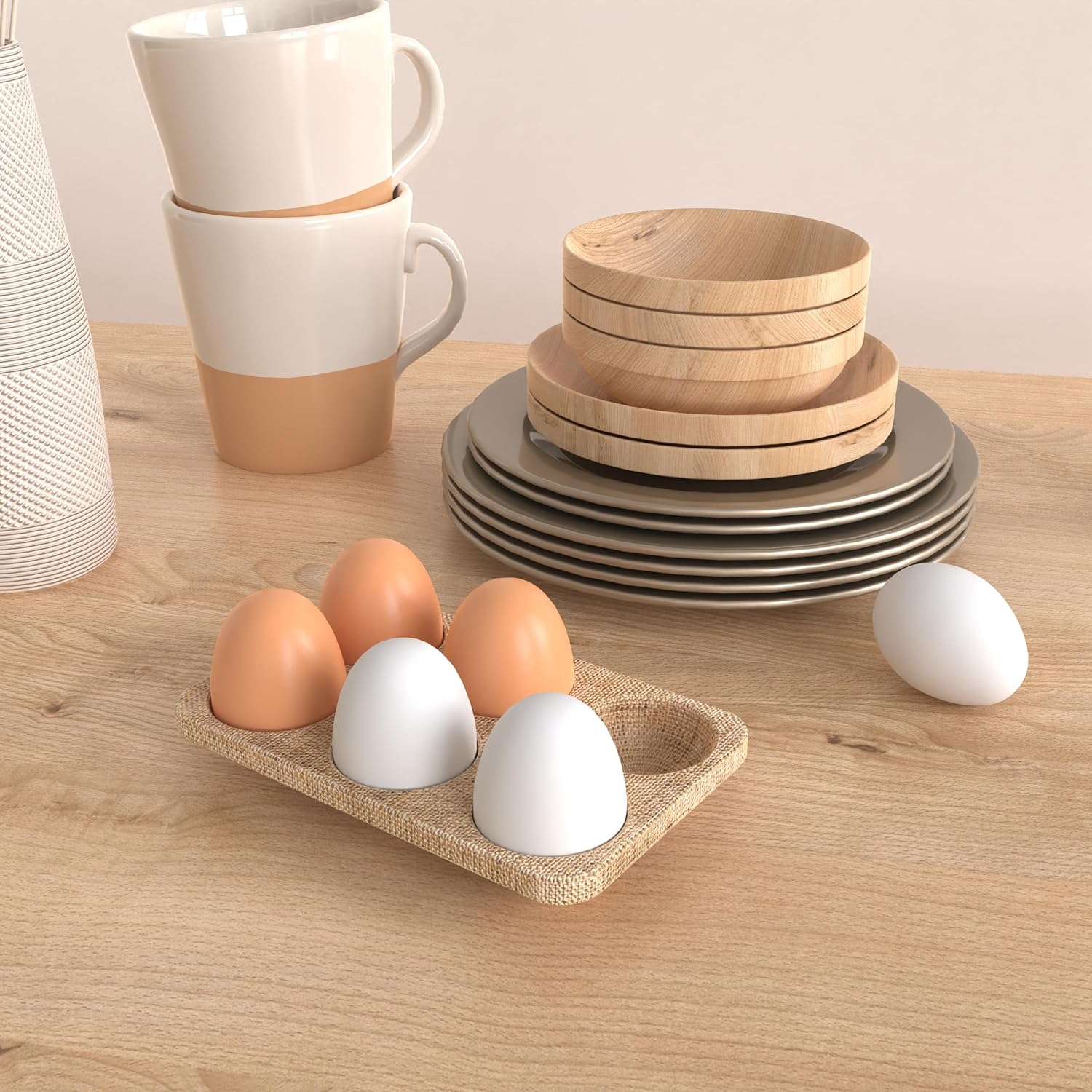 yunko-wooden-fake-nest-eggs---brown-and-white-easter-eggs-for-crafting-and-home-decor---encourages-hens-to-lay-eggs---pack-of-12-3