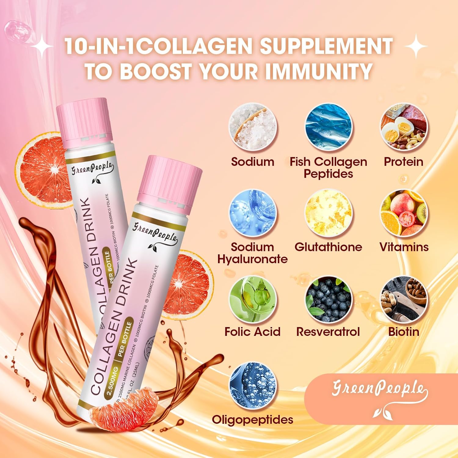 liquid-collagen-with-fish-peptides-hyaluronic-acid-and-vitamins-for-hair-skin-nails-joints-and-bones-support---2500mg---085-fl-oz---grapefruit-flavor---pack-of-10-bottles-for-men-and-women-2