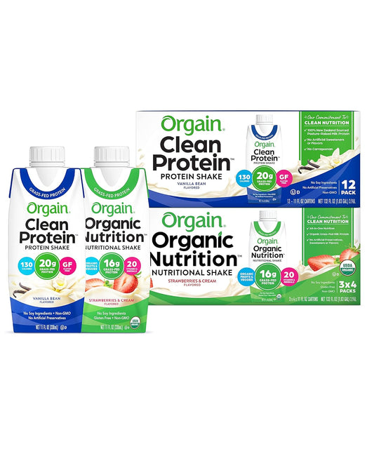 orgain-protein-shakes-variety-pack---grass-fed-vanilla-bean-organic-strawberries-cream---pack-of-24-1