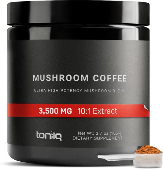 toniiq-ultra-concentrated-mushroom-coffee-3500mg-101-extract---colombian-sourced-beans-with-10-mushroom-blend-including-lions-mane-and-cordyceps---mushroom-powder-coffee-alternative-blend--tq-1