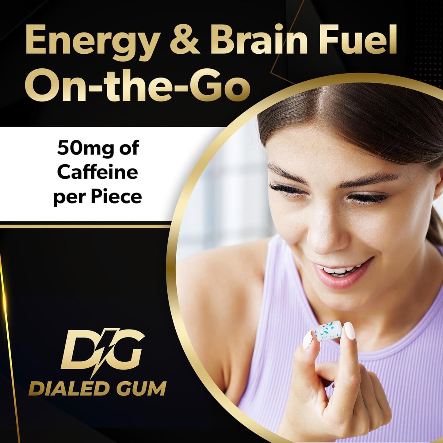 dialed-energy-caffeine-gum---24pc-pack-with-50mg-caffeine-l-theanine-taurine-vitamins-b6-b12---sugar-free-nootropic-energy-xylitol-gum-in-cool-mint-flavor-2