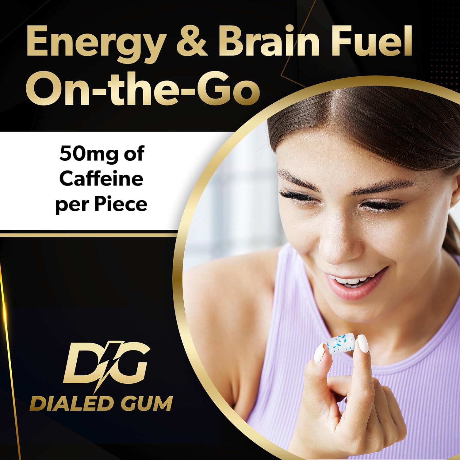 dialed-energy-caffeine-gum---24pc-pack-with-50mg-caffeine-l-theanine-taurine-vitamins-b6-b12---sugar-free-nootropic-energy-xylitol-gum-in-cool-mint-flavor-2