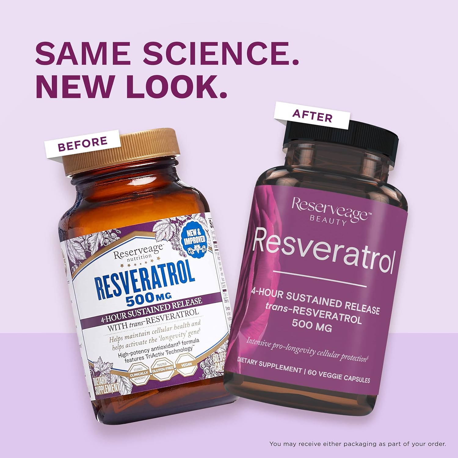 Reserveage Beauty Resveratrol 500mg Capsules - Heart & Cellular Health Antioxidant Supplement for Healthy Aging & Immune System, Paleo & Keto Friendly - Espot.com.au