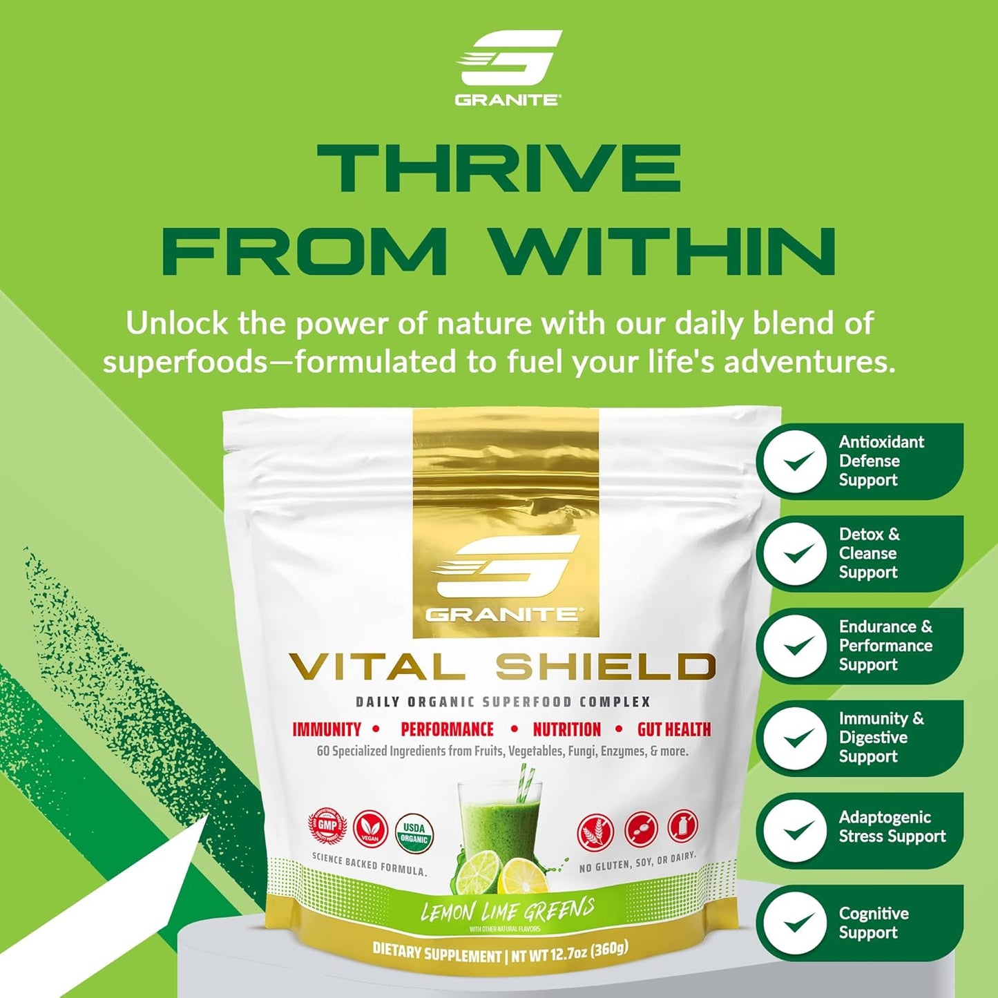 granite-supplements-vital-shield-greens-superfood-powder-lemon-lime-flavor---supports-performance-gut-health-immunity-nutrition---30-servings-2