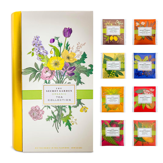 exotic-fruit-and-herbal-tea-bag-sampler-gift-set---80-pack-in-designer-tin-book---assorted-variety-of-premium-organic-black-and-green-teas---individually-wrapped---8-flavors-1